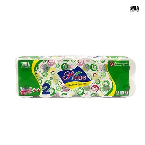 プライムトイレットペーパー - 12ロール、3層、光沢...